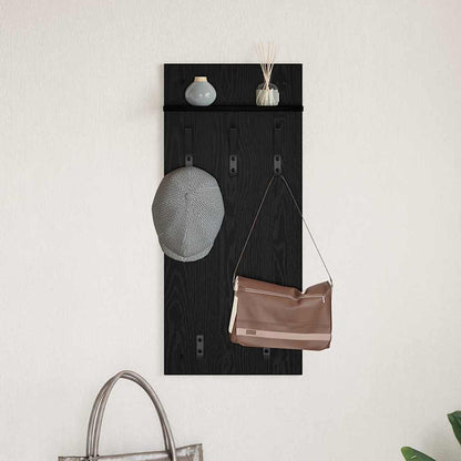 vidaXL Wandmontierter nachttisch Schwarz Eichen-Optik 40 x 10 x 90 cm