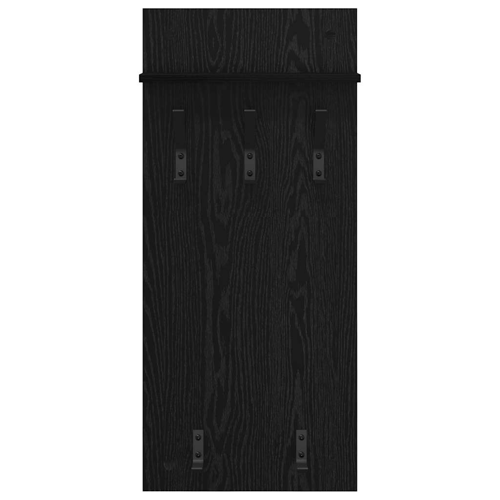 vidaXL Wandmontierter nachttisch Schwarz Eichen-Optik 40 x 10 x 90 cm