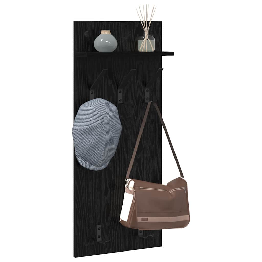 vidaXL Wandmontierter nachttisch Schwarz Eichen-Optik 40 x 10 x 90 cm