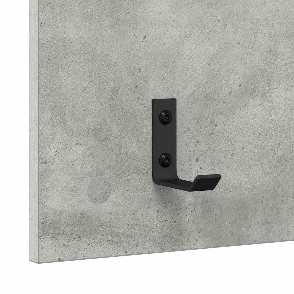 vidaXL Wandmontierter nachttisch mit Regal Beton Grau 40 x 10 x 90 cm