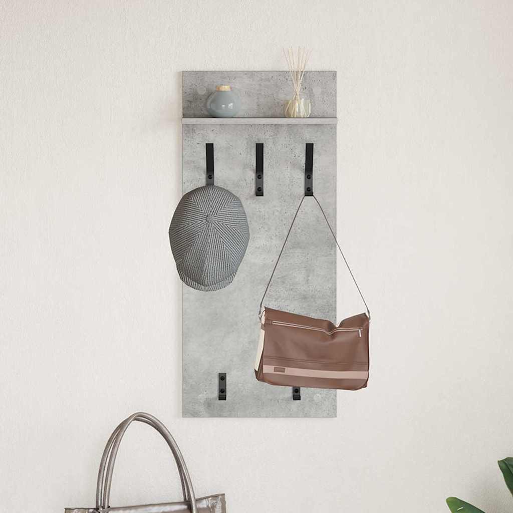 vidaXL Wandmontierter nachttisch mit Regal Beton Grau 40 x 10 x 90 cm