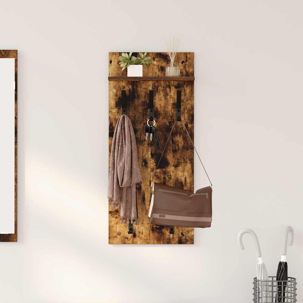 vidaXL Wandmontierter nachttisch Geräucherte Eiche 40 x 10 x 90 cm