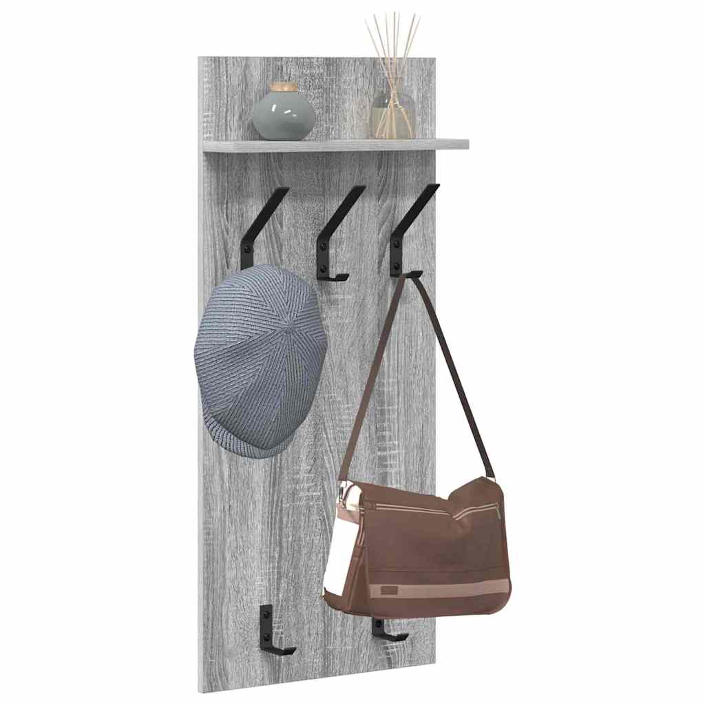 vidaXL Wandmontierter nachttisch Graues Sonoma 40 x 10 x 90 cm