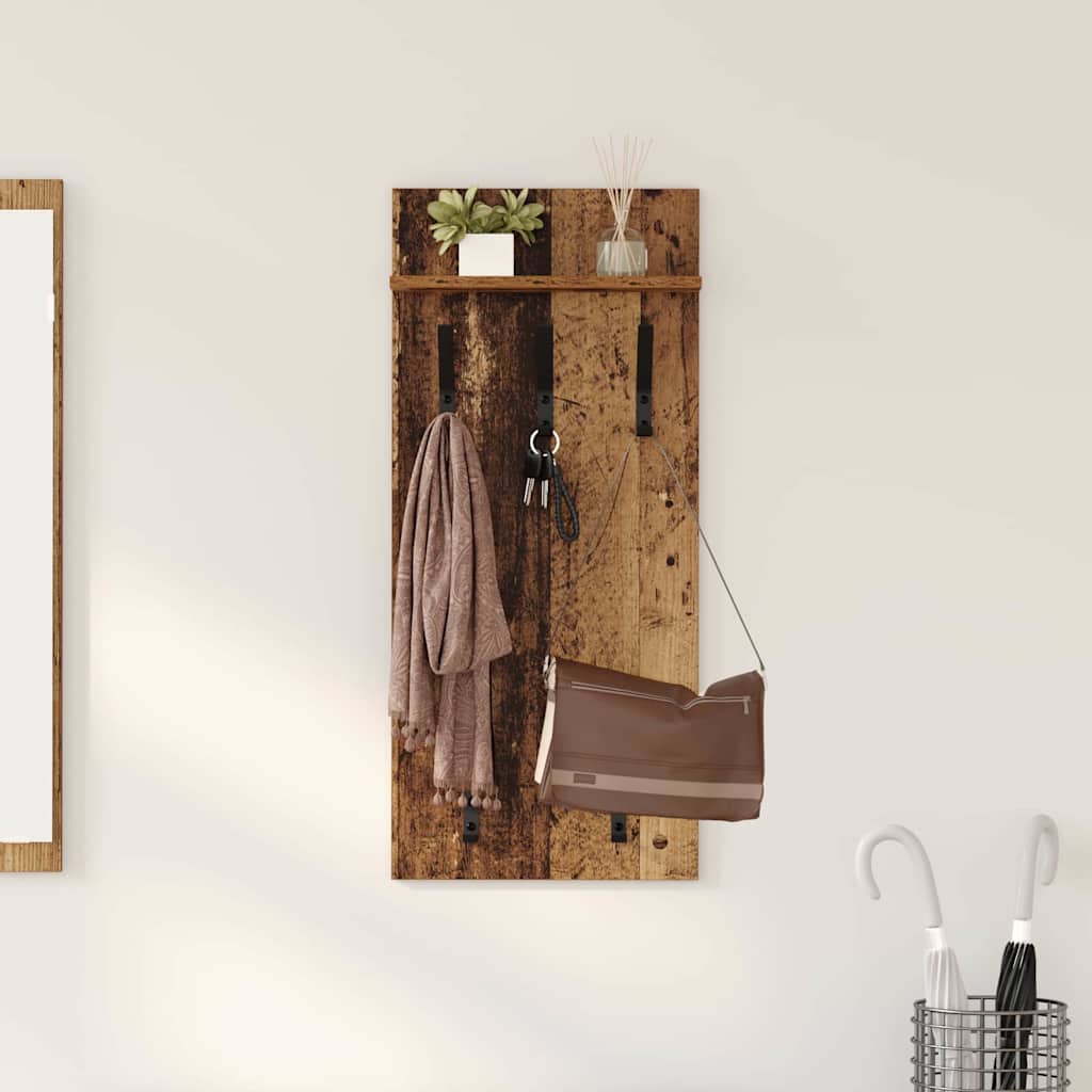 vidaXL Wandmontierter nachttisch Altholz 40 x 10 x 90 cm Holzwerkstoff