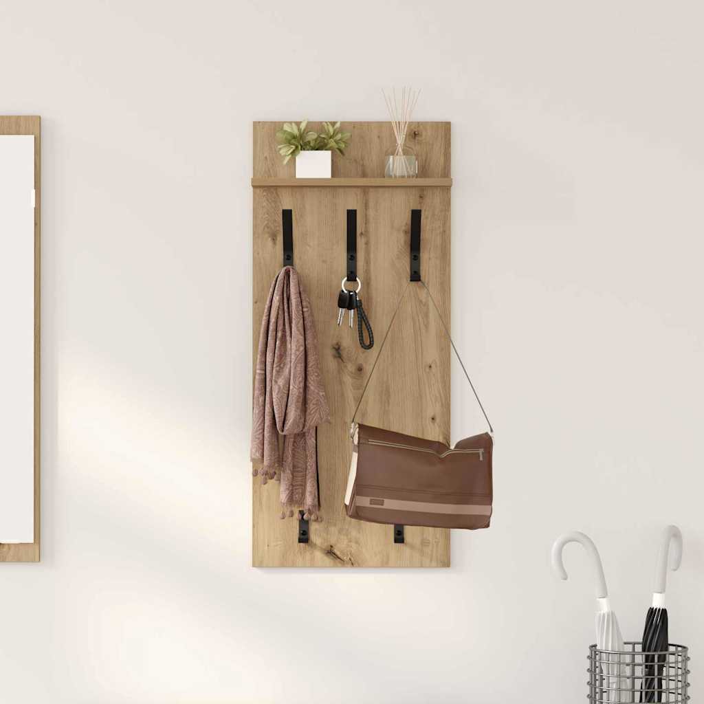 vidaXL Wandmontierter Kleiderständer Artisan-Eiche 90 x 40 x 10 cm