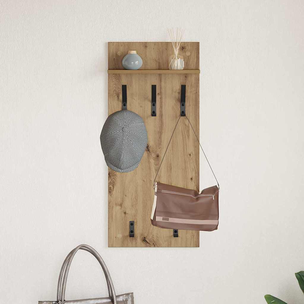 vidaXL Wandmontierter Kleiderständer Artisan-Eiche 90 x 40 x 10 cm