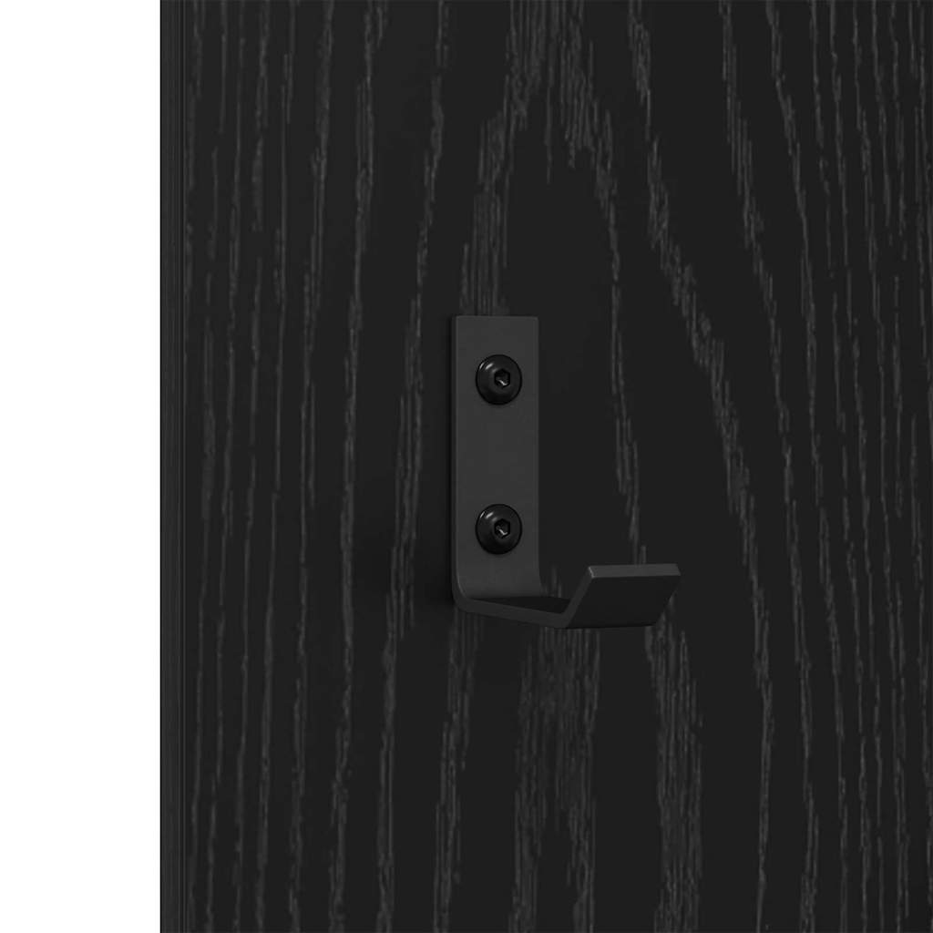 vidaXL Wandmontierter nachttisch Schwarz Eichen-Optik 30 x 1,5 x 80 cm