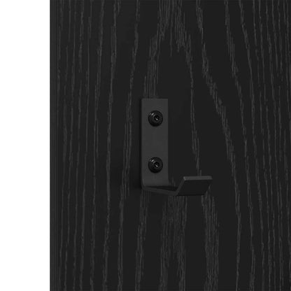 vidaXL Wandmontierter nachttisch Schwarz Eichen-Optik 30 x 1,5 x 80 cm
