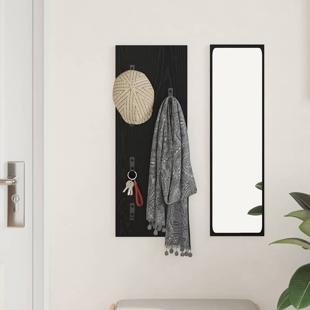vidaXL Wandmontierter nachttisch Schwarz Eichen-Optik 30 x 1,5 x 80 cm