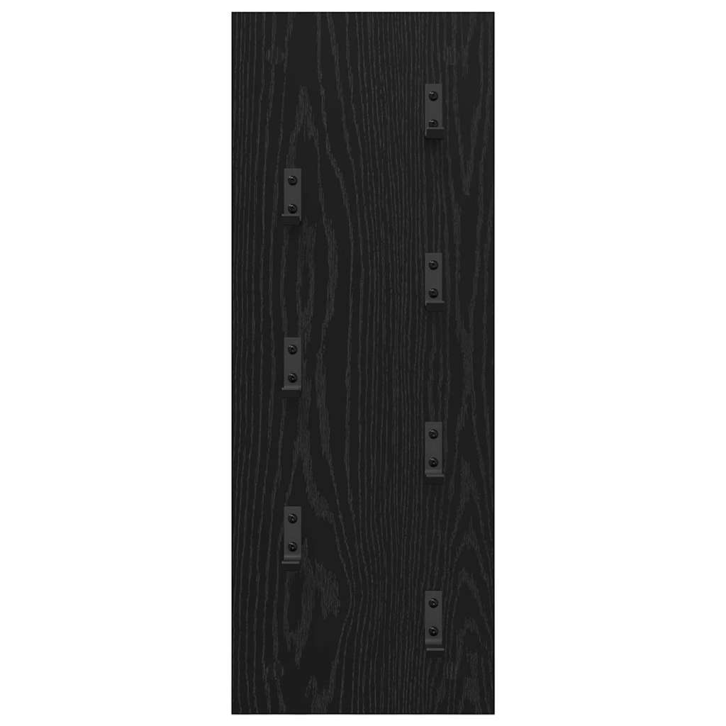 vidaXL Wandmontierter nachttisch Schwarz Eichen-Optik 30 x 1,5 x 80 cm