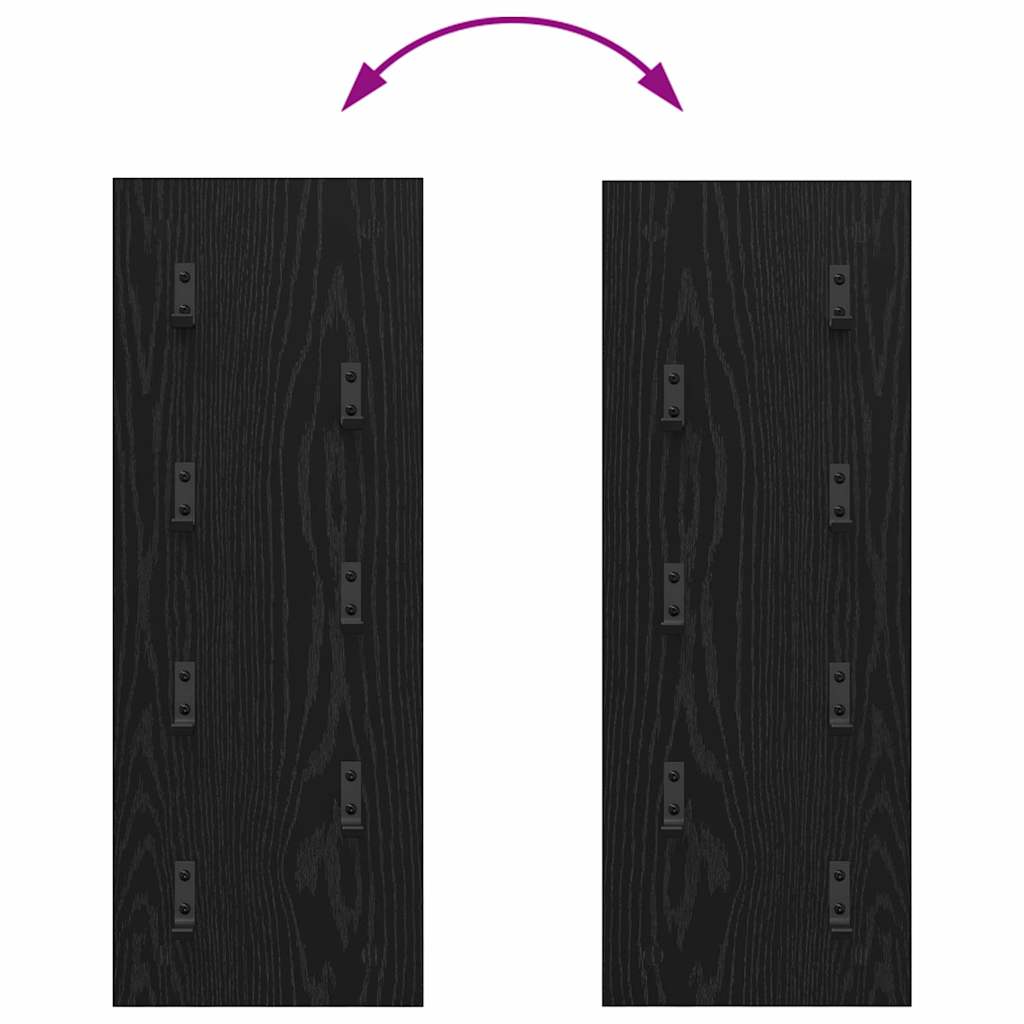 vidaXL Wandmontierter nachttisch Schwarz Eichen-Optik 30 x 1,5 x 80 cm