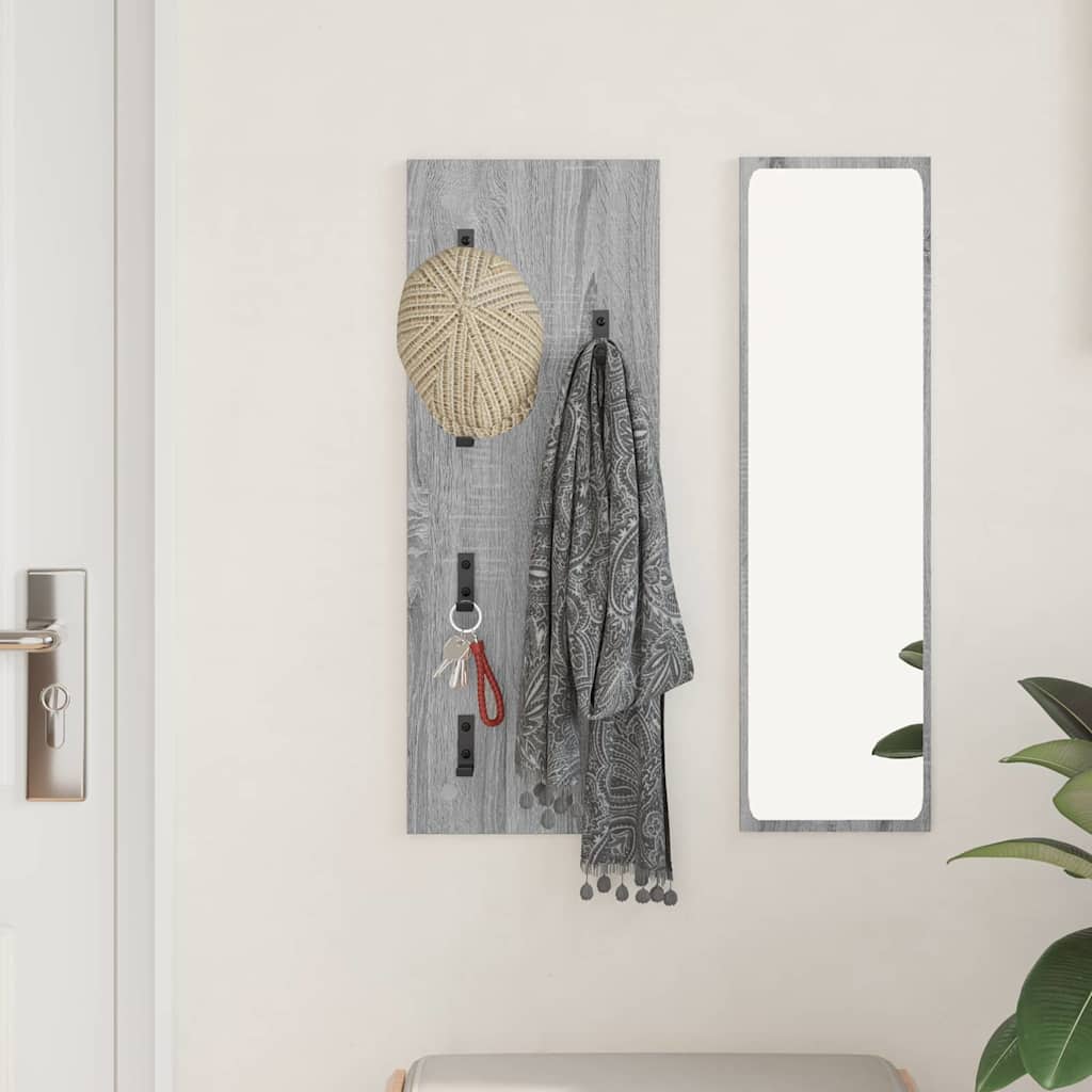 vidaXL Wandmontierter nachttisch Graues Sonoma 30 x 1,5 x 80 cm