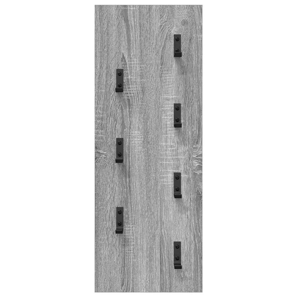 vidaXL Wandmontierter nachttisch Graues Sonoma 30 x 1,5 x 80 cm