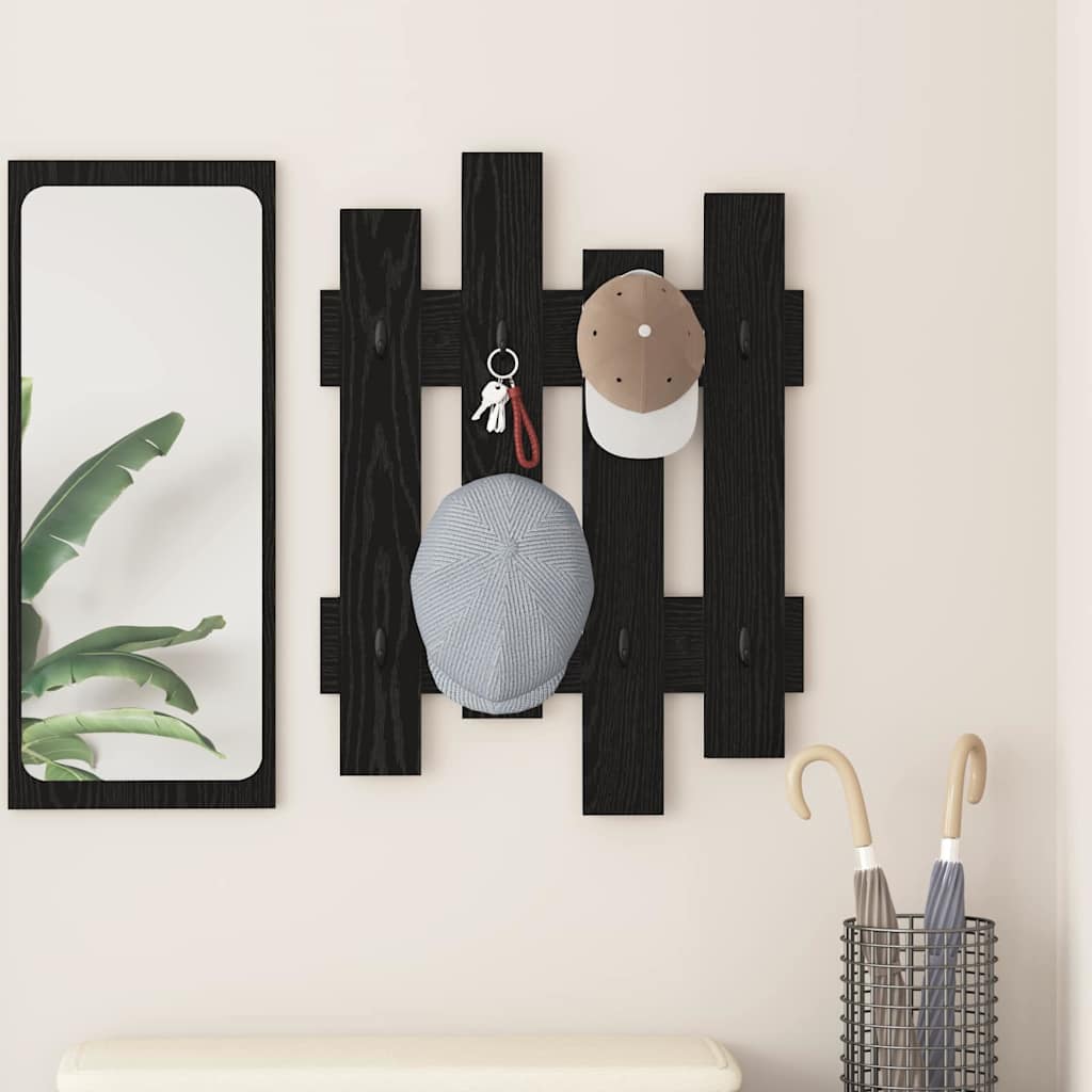 vidaXL Wandmontierter nachttisch Schwarz Eichen-Optik 60 x 3 x 82 cm