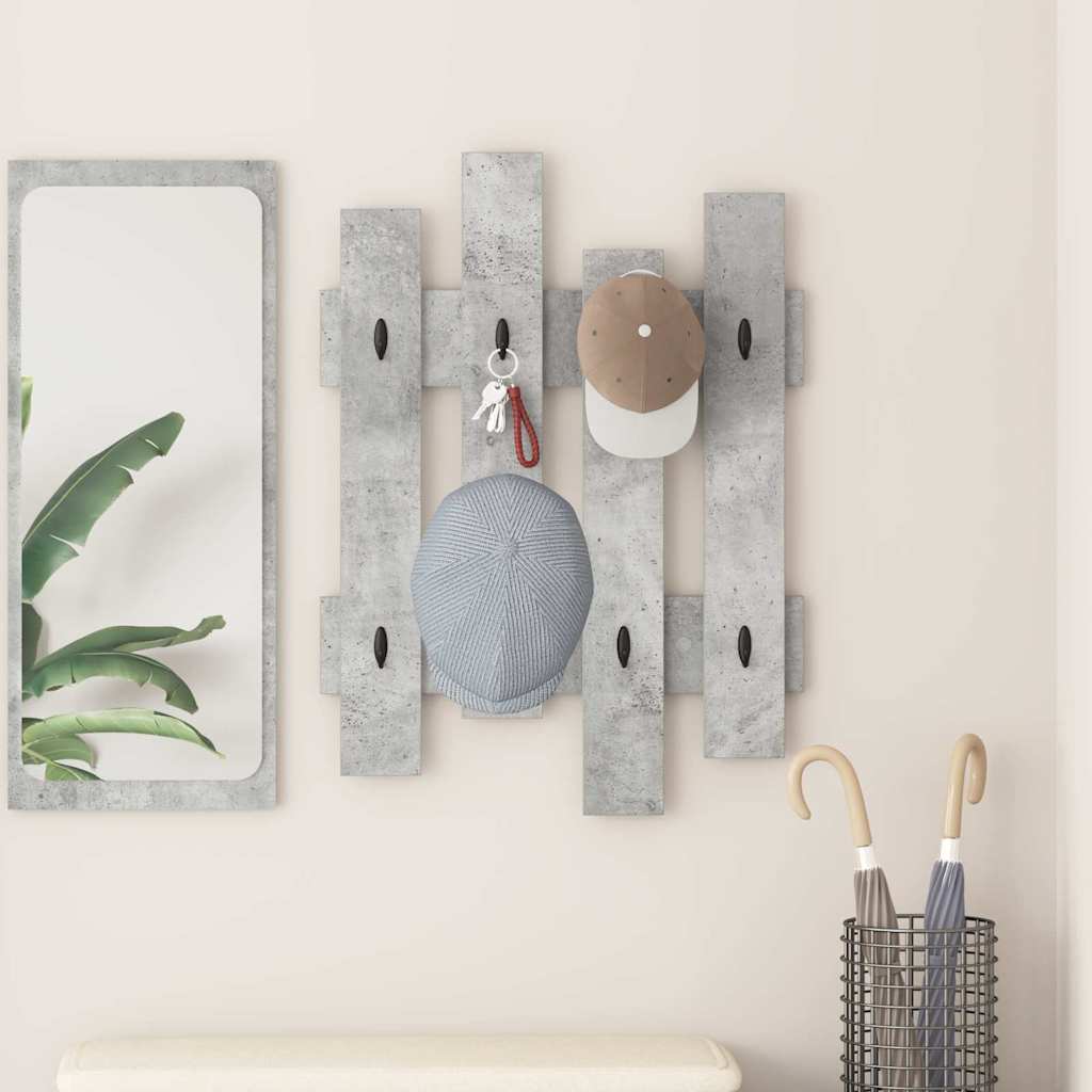 vidaXL Table de chevet murale gris béton 60 x 3 x 82 cm