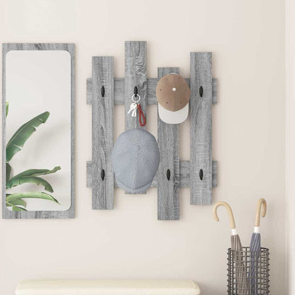 vidaXL Wandmontierter Kleiderständer Grau Sonoma 60 x 3 x 82 cm
