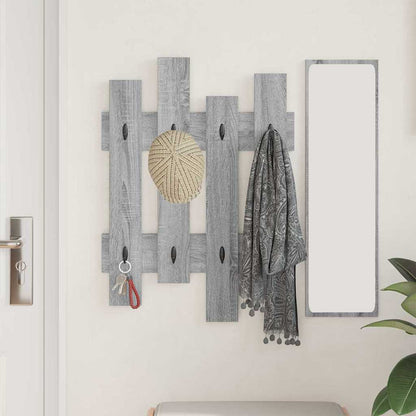 vidaXL Wandmontierter Kleiderständer Grau Sonoma 60 x 3 x 82 cm