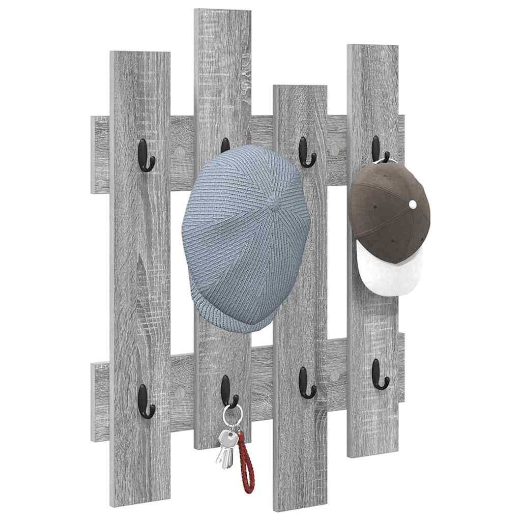 vidaXL Wandmontierter Kleiderständer Grau Sonoma 60 x 3 x 82 cm