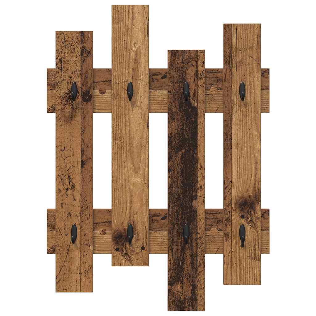 vidaXL Wandmontierter Kleiderständer Altholz 60 x 3 x 82 cm