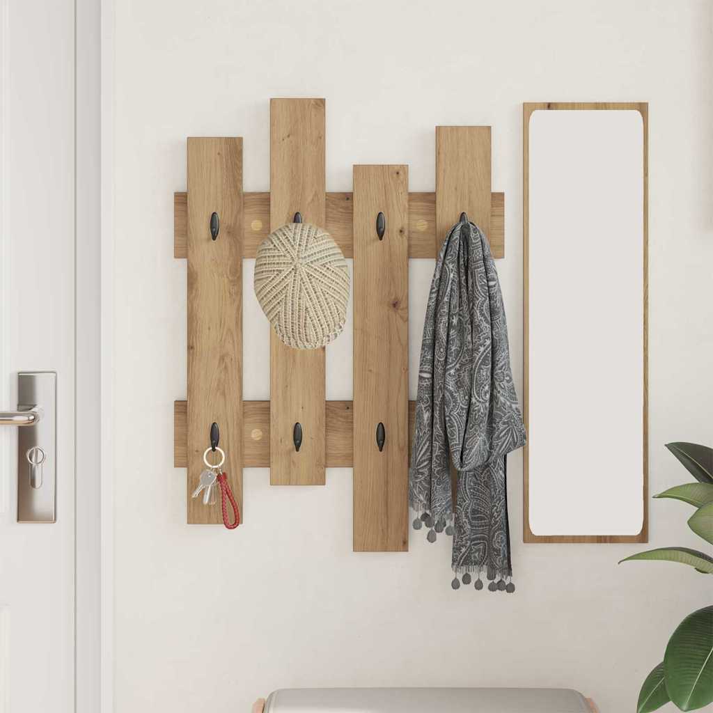 vidaXL Wandmontierter Kleiderständer Eiche handwerklich 60 x 3 x 82 cm