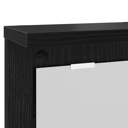 vidaXL Portant mural avec étagère noir aspect chêne