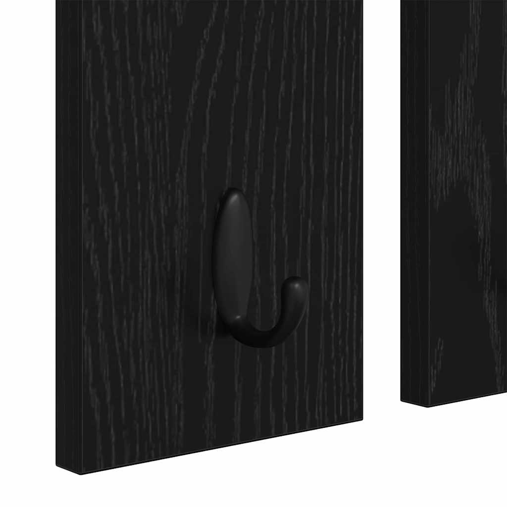 vidaXL Portant mural avec étagère noir aspect chêne