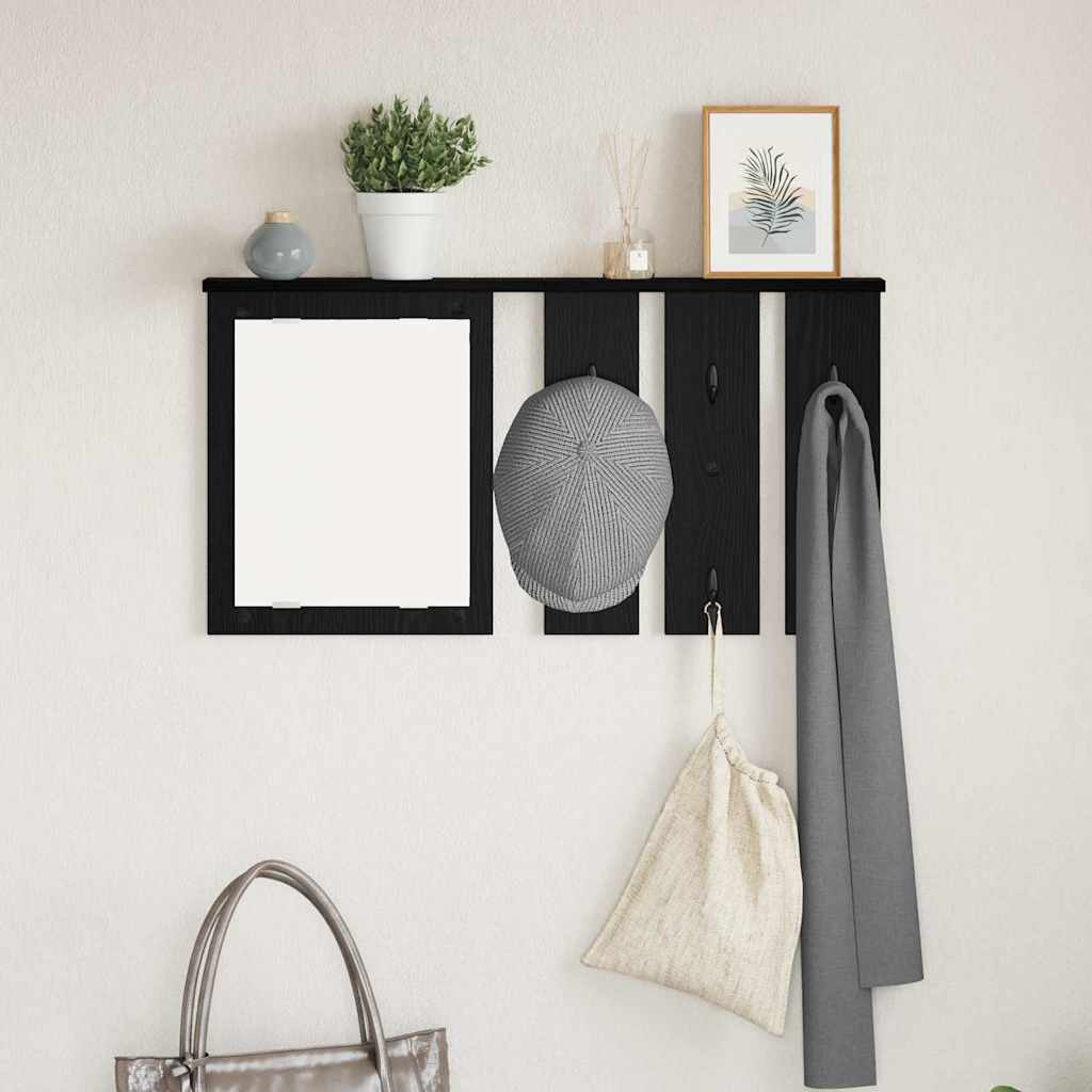 vidaXL Portant mural avec étagère noir aspect chêne