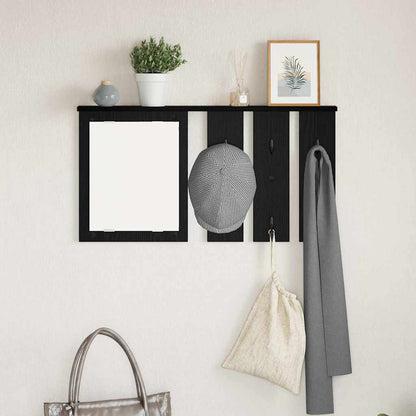 vidaXL Portant mural avec étagère noir aspect chêne