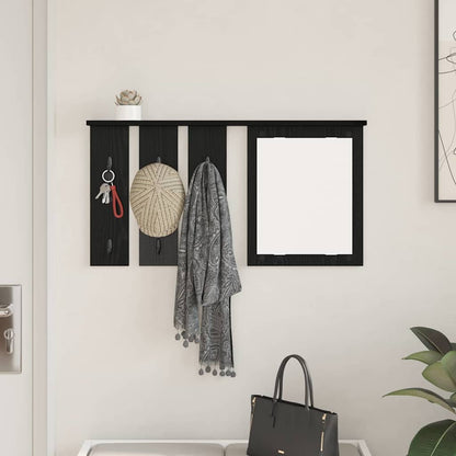vidaXL Portant mural avec étagère noir aspect chêne
