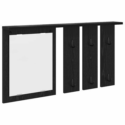 vidaXL Portant mural avec étagère noir aspect chêne
