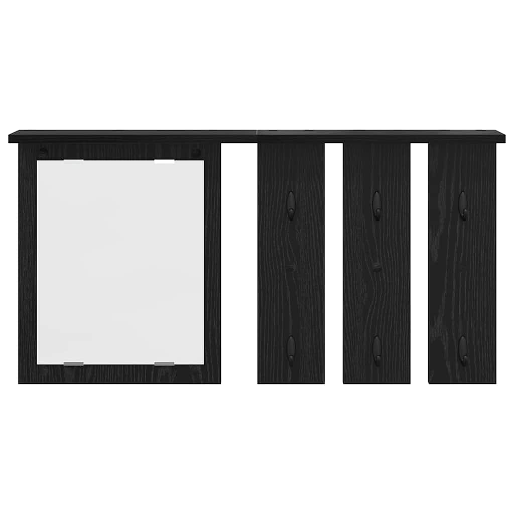 vidaXL Portant mural avec étagère noir aspect chêne