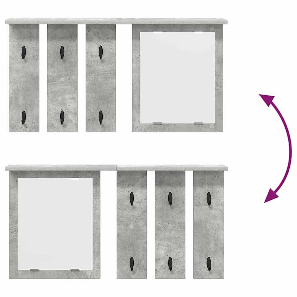 vidaXL Portant mural gris béton 85 x 10 x 45 cm