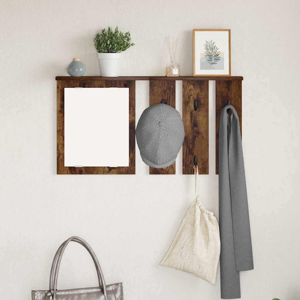 vidaXL Portemanteau mural chêne fumé 85 x 10 x 45 cm