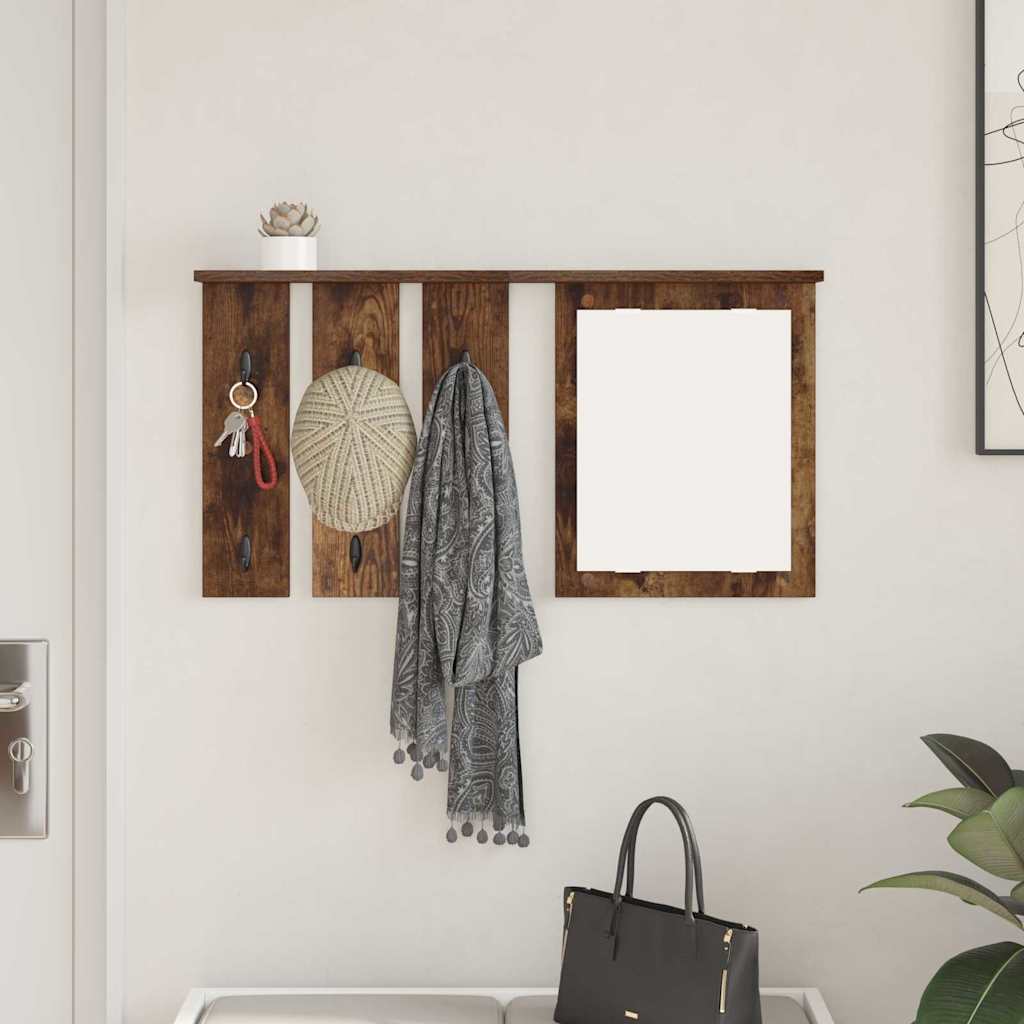 vidaXL Portemanteau mural chêne fumé 85 x 10 x 45 cm