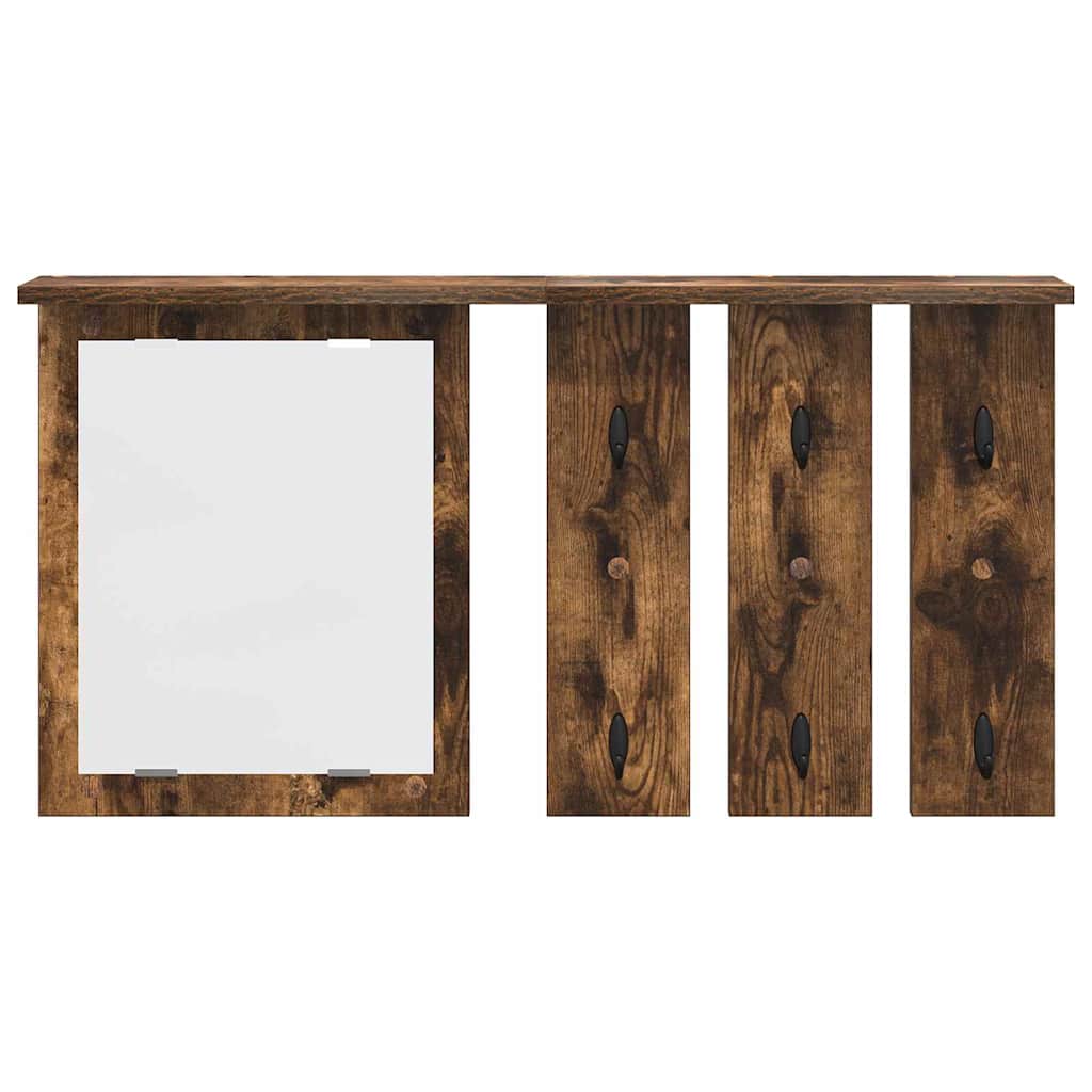 vidaXL Portemanteau mural chêne fumé 85 x 10 x 45 cm