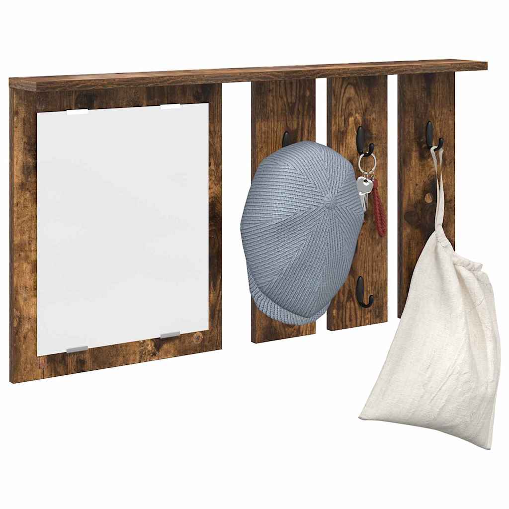 vidaXL Portemanteau mural chêne fumé 85 x 10 x 45 cm