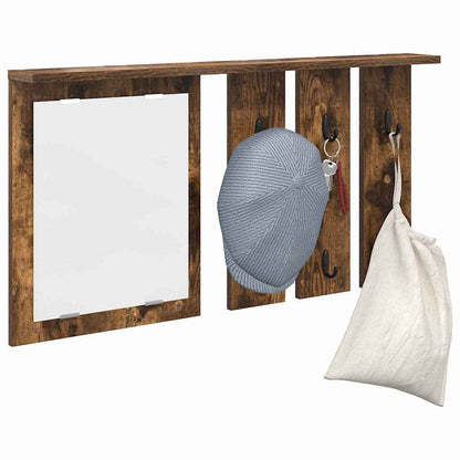 vidaXL Portemanteau mural chêne fumé 85 x 10 x 45 cm