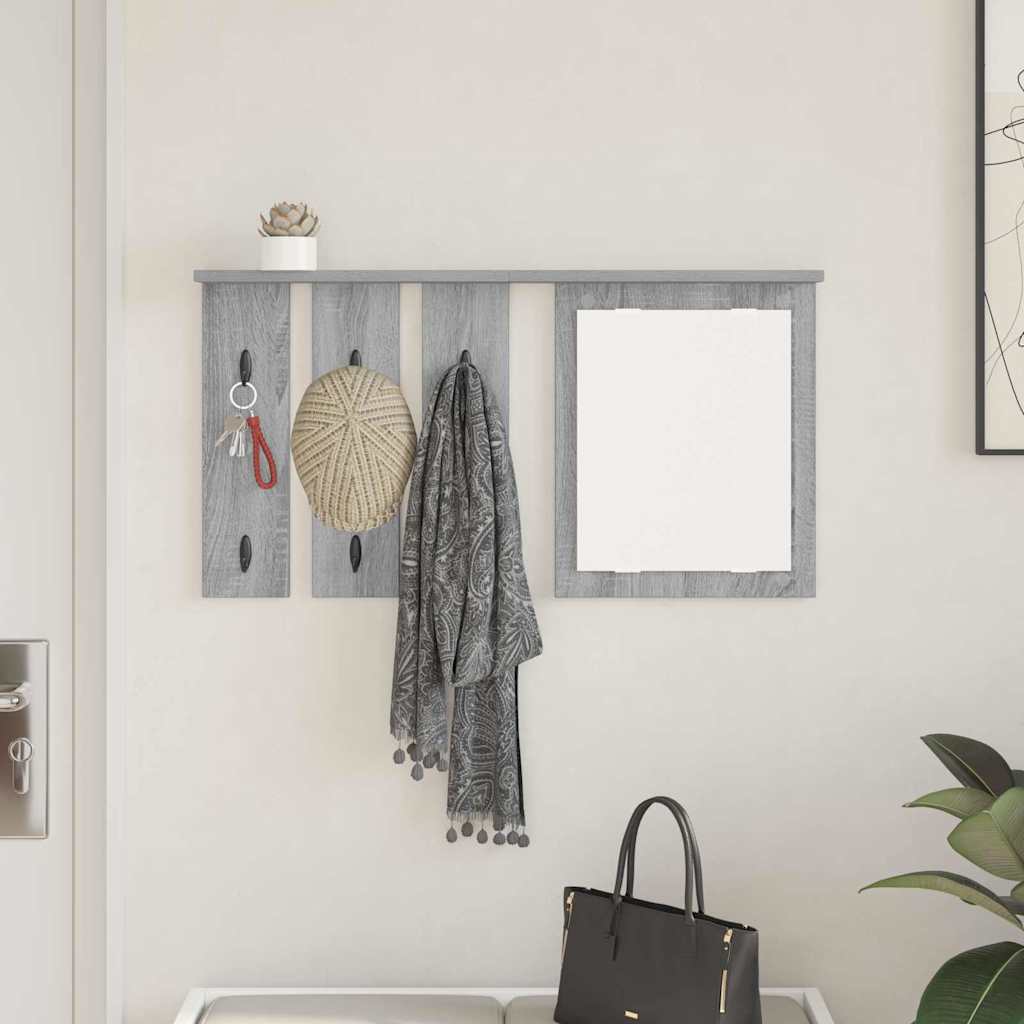 vidaXL Wandmontierter Kleiderständer Grau Sonoma 85 x 10 x 45 cm