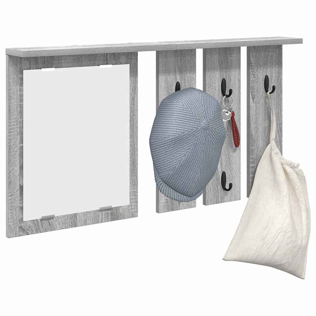 vidaXL Wandmontierter Kleiderständer Grau Sonoma 85 x 10 x 45 cm