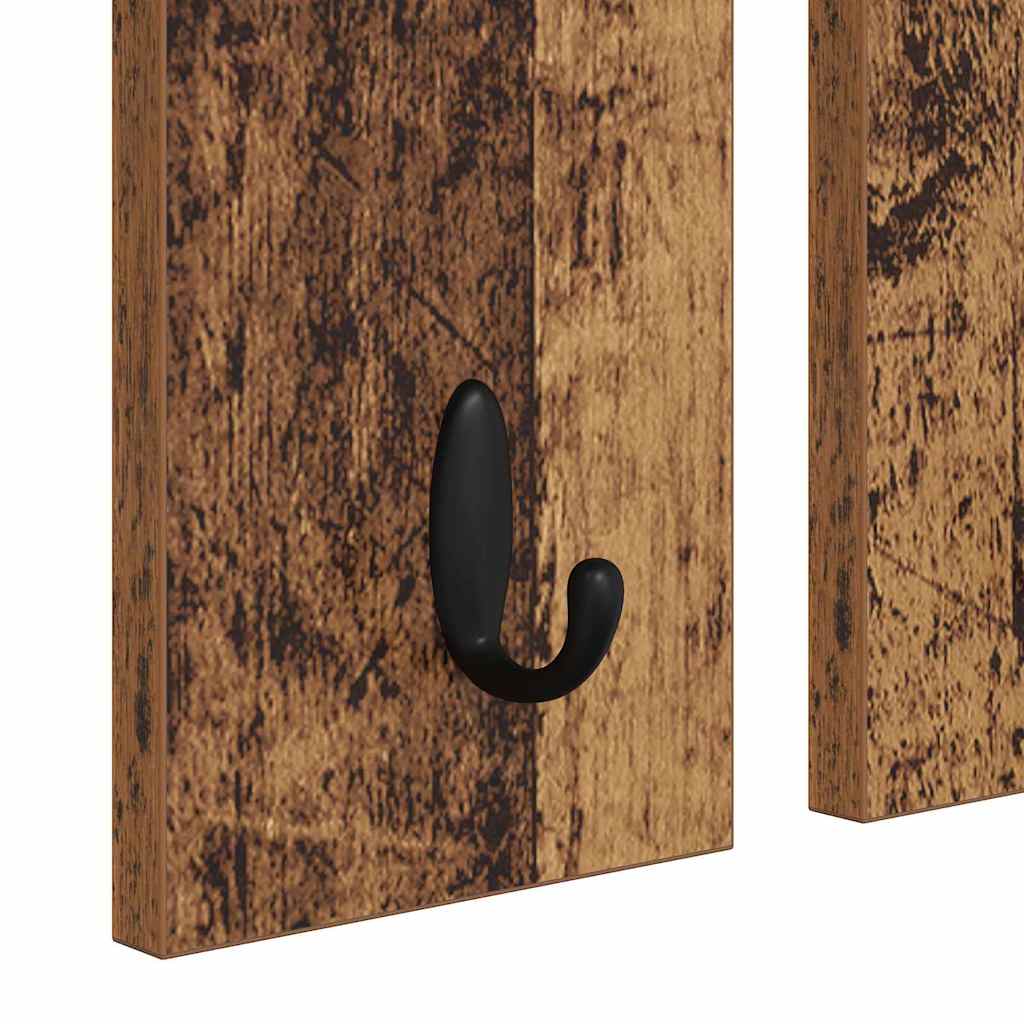 vidaXL Porte-manteau mural avec étagère en bois de récupération 85 x 10 x 45 cm
