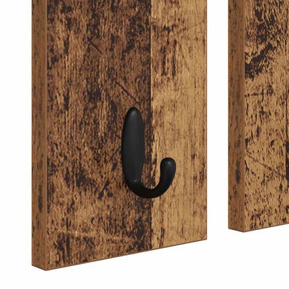 vidaXL Porte-manteau mural avec étagère en bois de récupération 85 x 10 x 45 cm