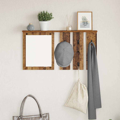 vidaXL Porte-manteau mural avec étagère en bois de récupération 85 x 10 x 45 cm