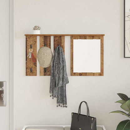 vidaXL Porte-manteau mural avec étagère en bois de récupération 85 x 10 x 45 cm