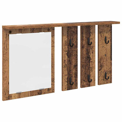 vidaXL Porte-manteau mural avec étagère en bois de récupération 85 x 10 x 45 cm