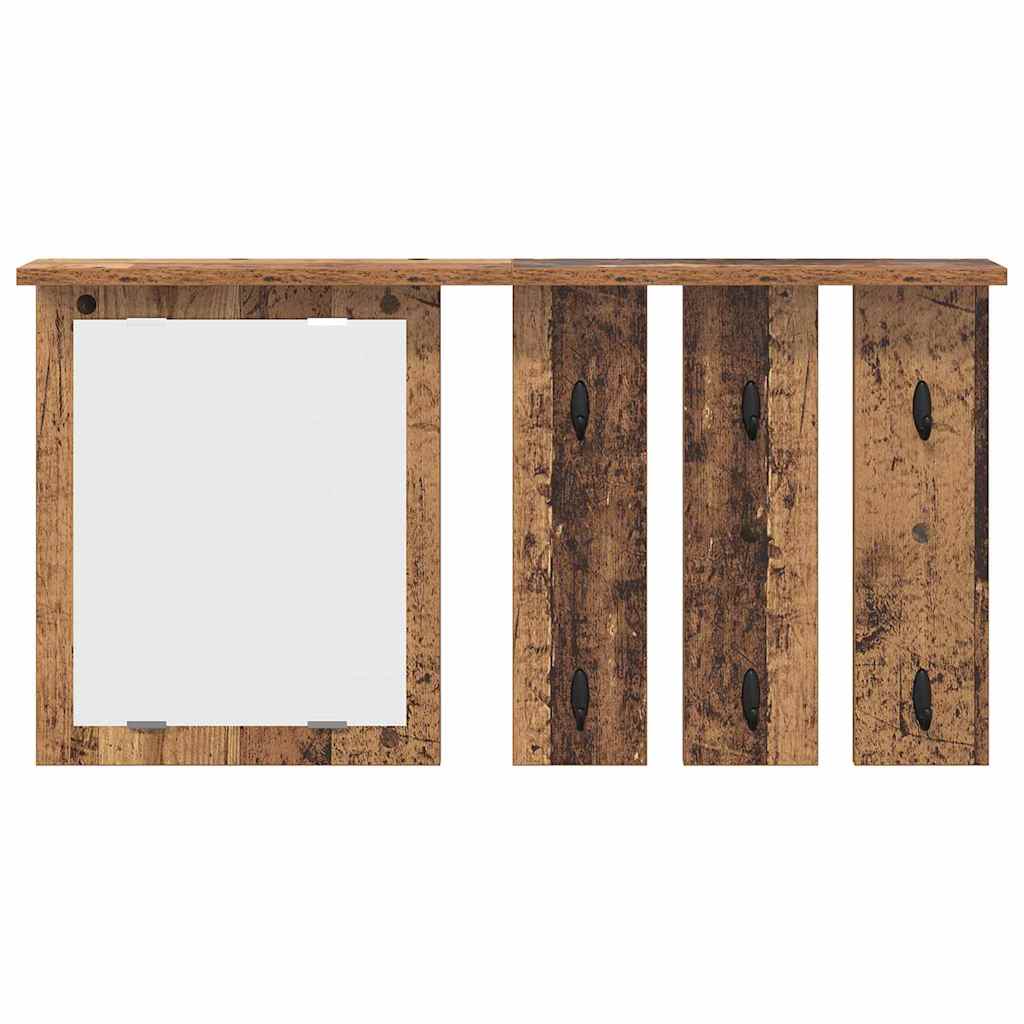 vidaXL Porte-manteau mural avec étagère en bois de récupération 85 x 10 x 45 cm