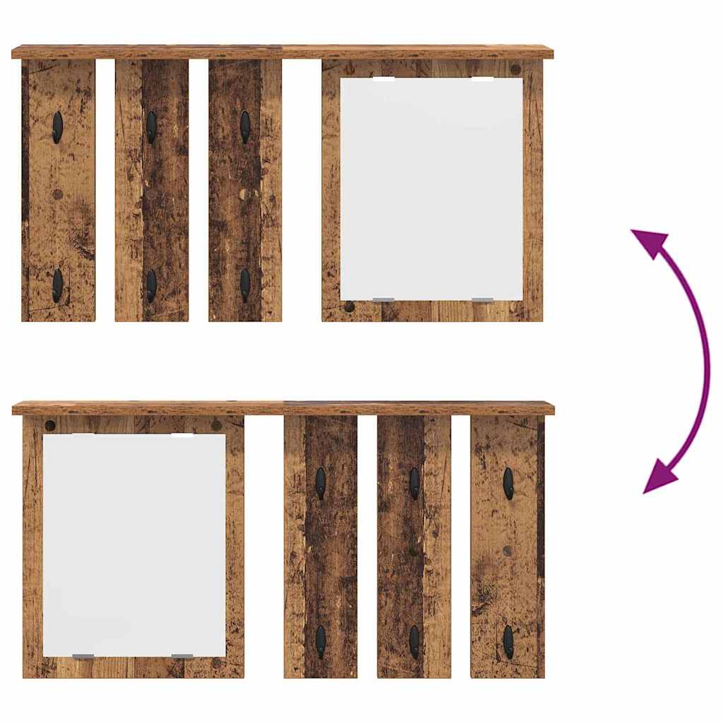vidaXL Porte-manteau mural avec étagère en bois de récupération 85 x 10 x 45 cm