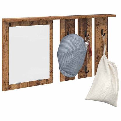 vidaXL Porte-manteau mural avec étagère en bois de récupération 85 x 10 x 45 cm