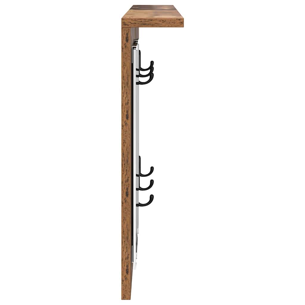 vidaXL Porte-manteau mural avec étagère en bois de récupération 85 x 10 x 45 cm