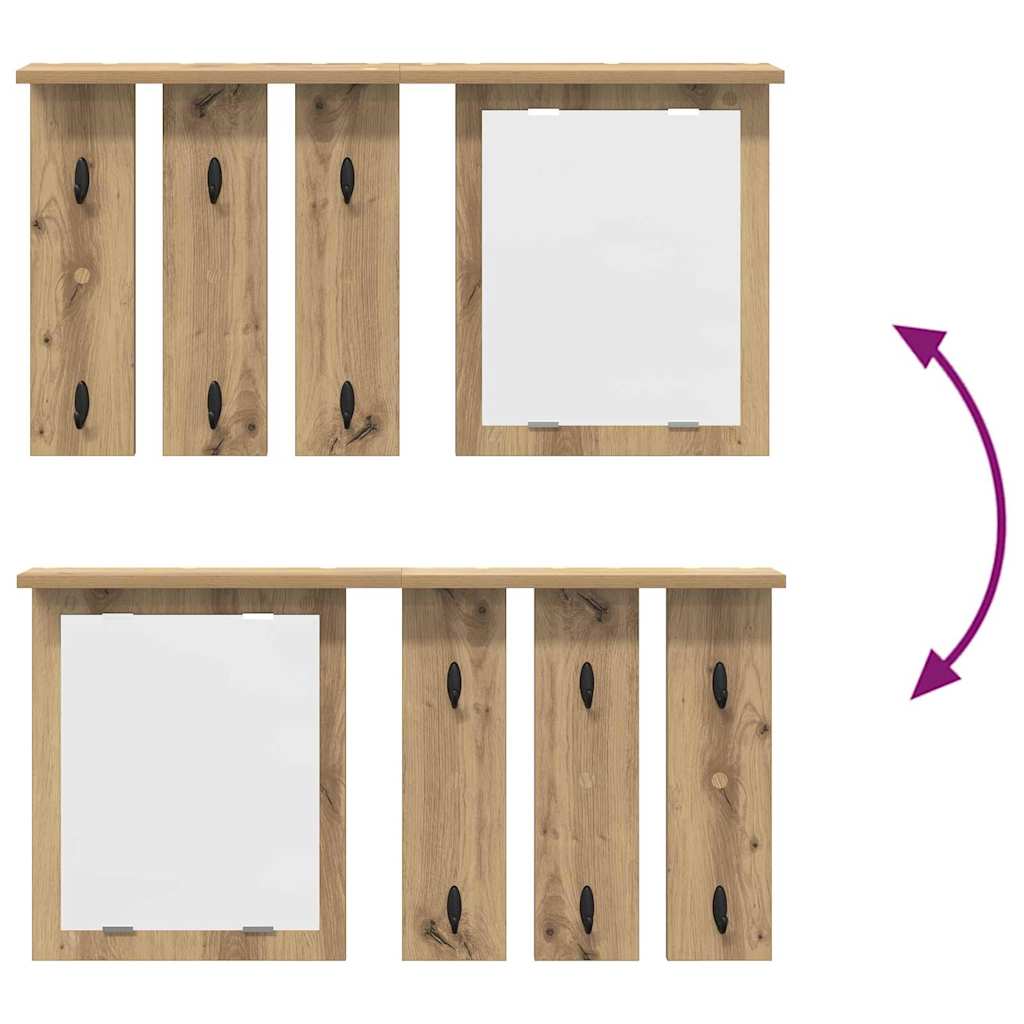 vidaXL Portemanteau mural Chêne artisan 85 x 10 x 45 cm