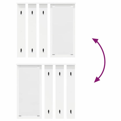 Wandmontierter Kleiderständer mit Regal Weiß 84 x 10 x 80 cm